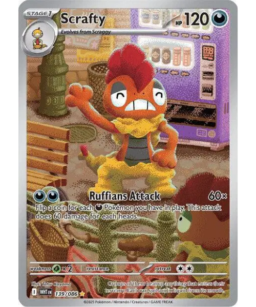 Scarlet & Violet White Flare 139/086 - Scrafty [Illustration Rare]